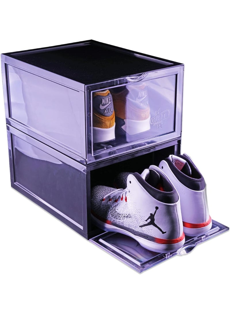 Crep Protect Crates 2.0 – Stackable Sneaker Storage Boxes (2-Pack) with Drop-Front Magnetic Door, UV Protection & Clear Display Panels – Fits Shoes up to US 13 - Image 4