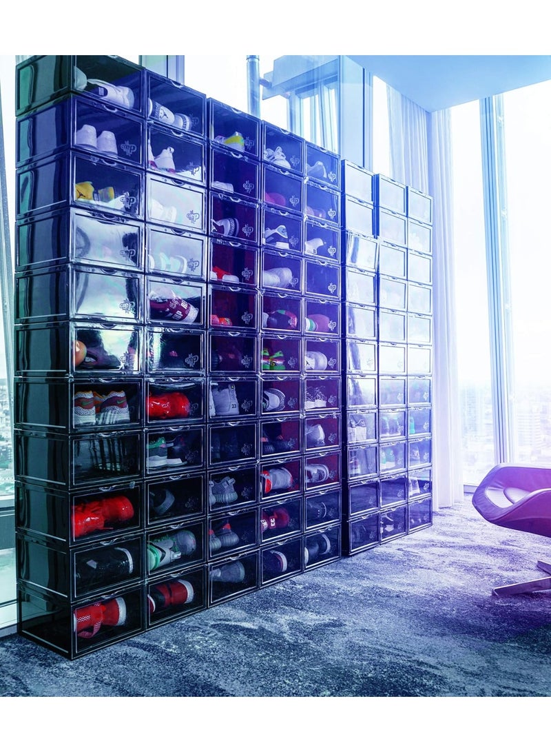 Crep Protect Crates 2.0 – Stackable Sneaker Storage Boxes (2-Pack) with Drop-Front Magnetic Door, UV Protection & Clear Display Panels – Fits Shoes up to US 13 - Image 3