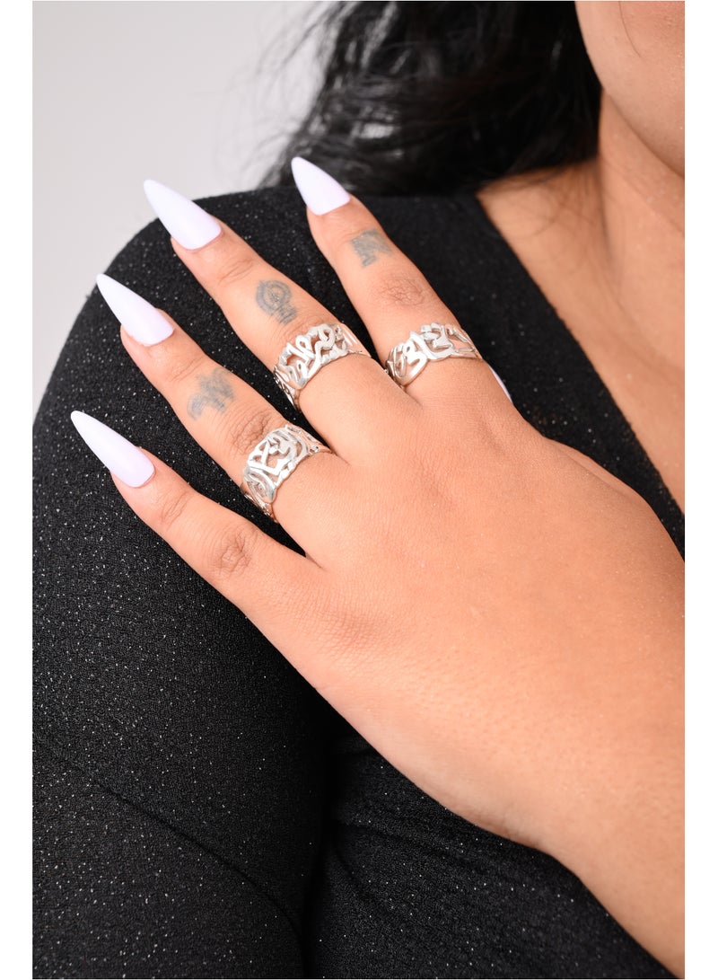 Akhet A 925 silver ring for women with the phrase (In imagination we have life) written on it, free size. - Image 2