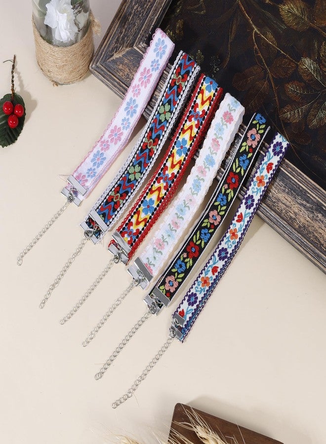 MILAKOO 6 Pcs Boho Flower Embroidery Choker Necklace for Womens Vintage Gothic Necklace Chokers - Image 2