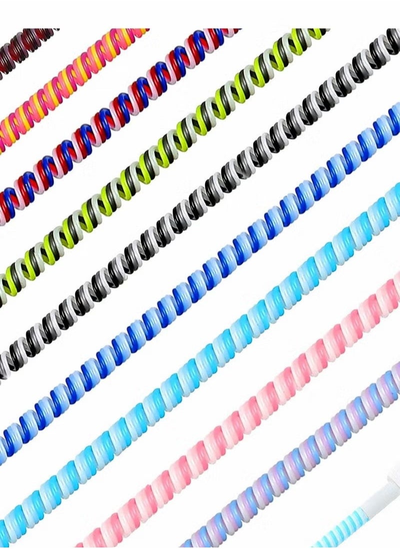 Generic Cable Protector, 10 Pcs Spiral Data Cable Protective Sleeve, Spiral Tube Wire Management Organizer, Prevent Pets from Biting The Cable, Line Saver for iPhone iPod iPad MacBook Tablet Charger Cord  - Image 1