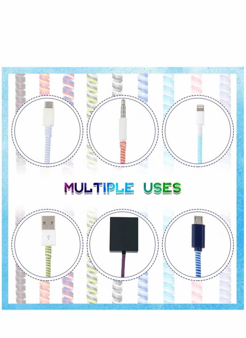 Generic Cable Protector, 10 Pcs Spiral Data Cable Protective Sleeve, Spiral Tube Wire Management Organizer, Prevent Pets from Biting The Cable, Line Saver for iPhone iPod iPad MacBook Tablet Charger Cord  - Image 2