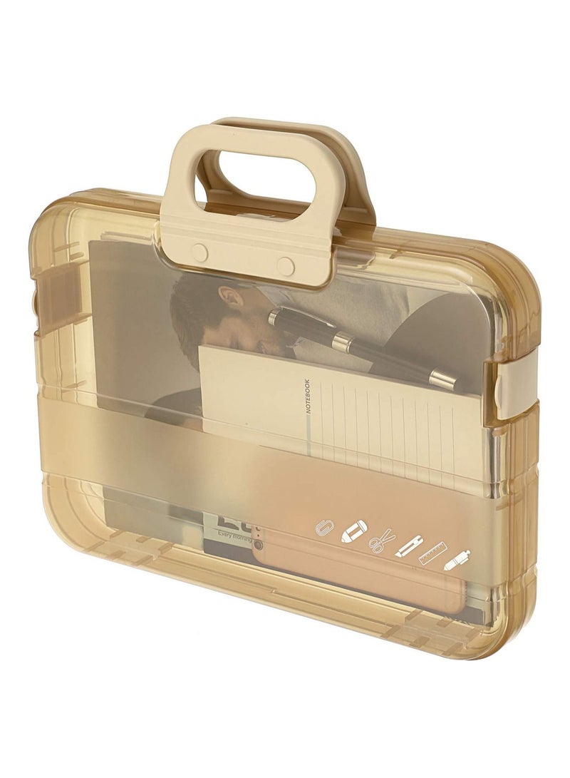 Generic File Tax Document Storage Plastic Box with Carry Handle, Durable Office School Organizer Bags, Paper Holder, - Image 1