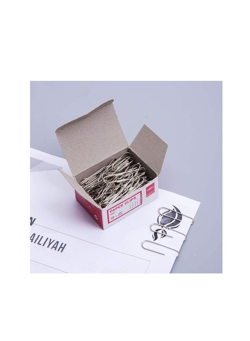 Deli طقم مشابك ورقية فضية 2-عبوة - Image 3