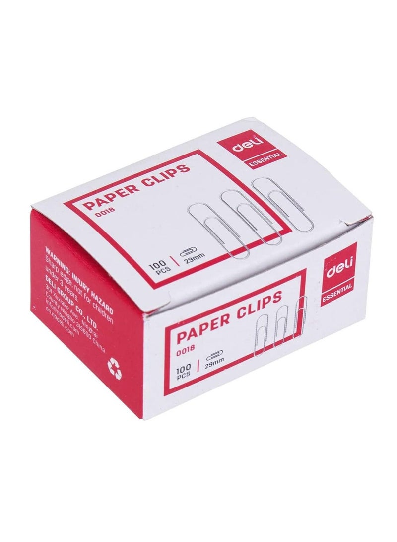 Deli طقم مشابك ورقية فضية 2-عبوة - Image 2