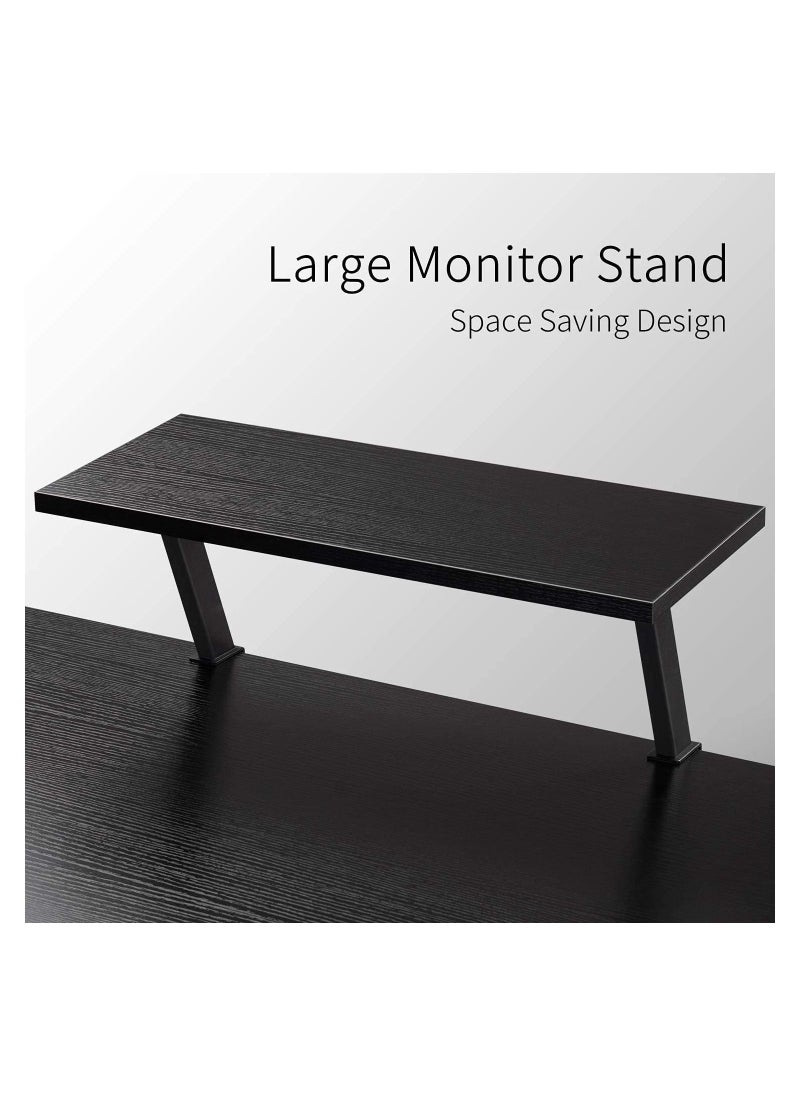 ACPLAY - Modern L-Shaped Computer Office Desk Corner Gaming Desk with Monitor Stand Home Office Study Writing Table Workstation - Image 1
