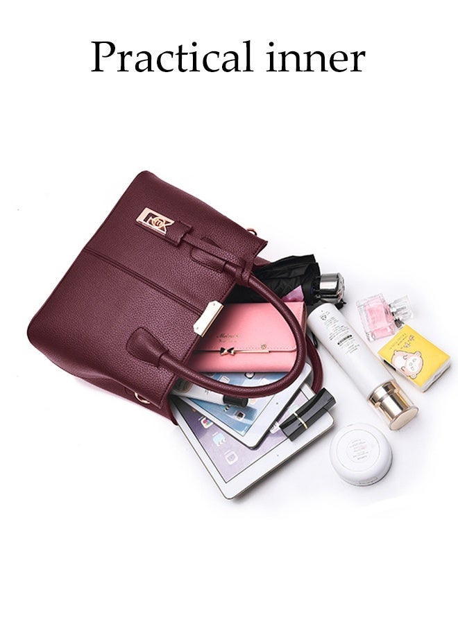 DUNISO Womens Shoulder Bag Soft Leather Messenger Bag Fashionable Large Capacity Handbag With Pendant Adjustable Shoulder Strap Suitable For Commuting Travel Shopping Storage And Organization Purple - Image 5