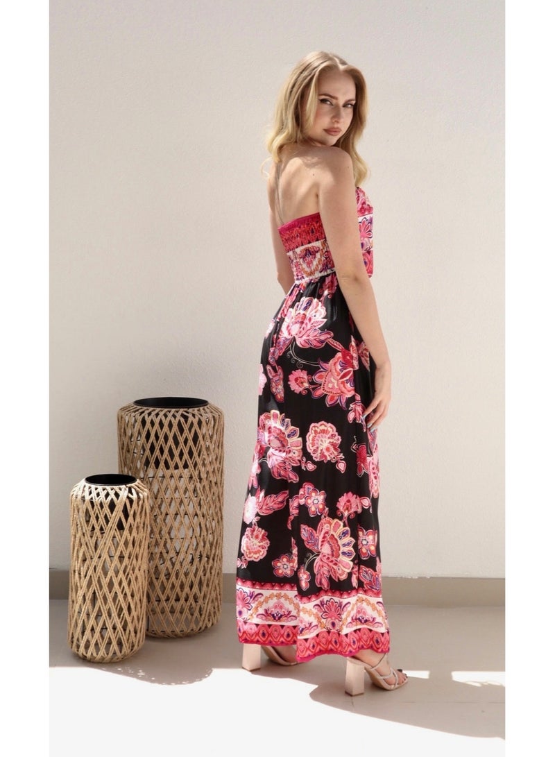 Alorabella Violet Floral Jumpsuit - Black  - Image 2