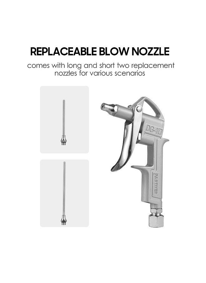 Generic - Mini Air Blow Gun Pneumatic Dust Blower Gun Air Spray Gun Dust Cleaning Air Blower with 2 Replacement Nozzle for Automobile Engine Cleaning - Image 1