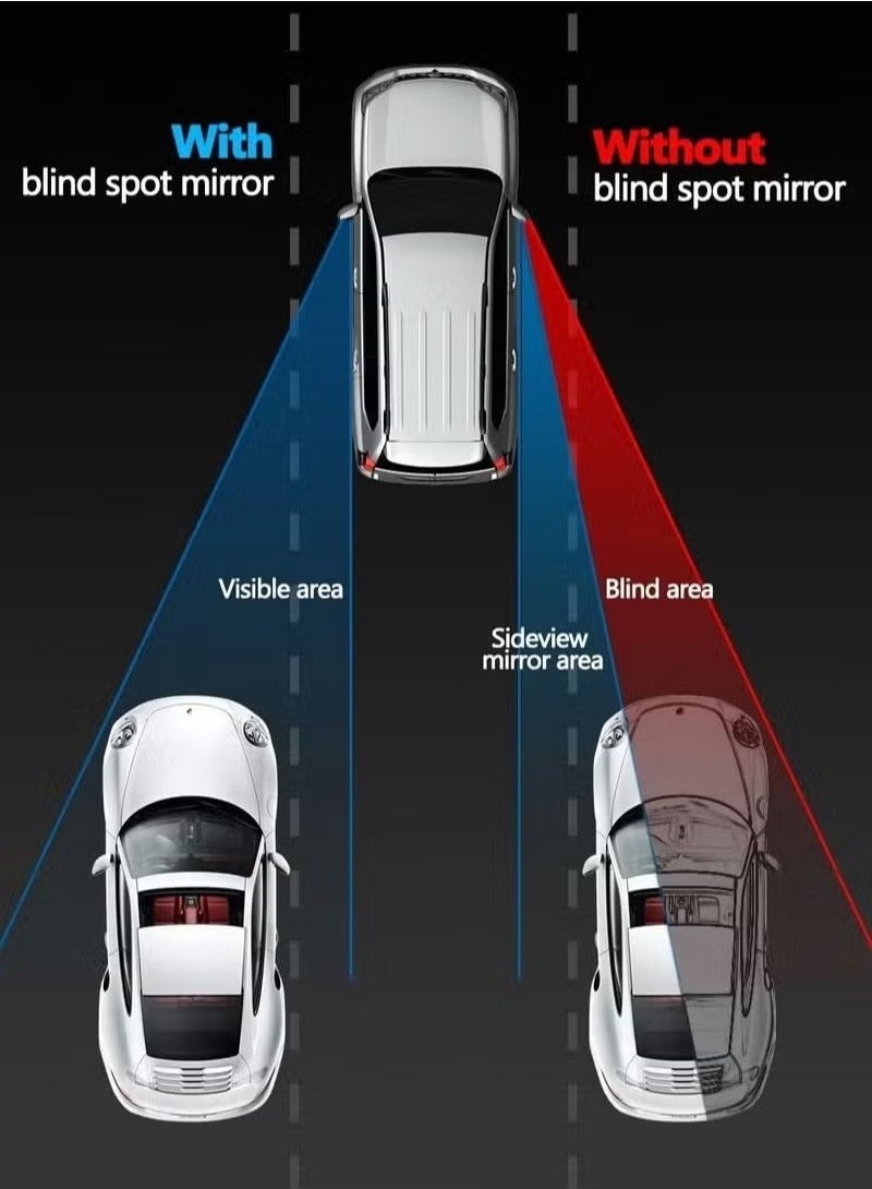 3 ار مرآة البقعة العمياء مرآة مستطيلة HD Glass عدسة محدب - Image 3