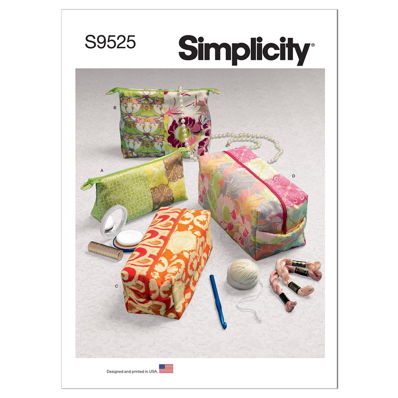 Simplicity SS9525OS Mixed Print Travel Bag Sewing Pattern Kit, Code S9525, One Size - Image 1