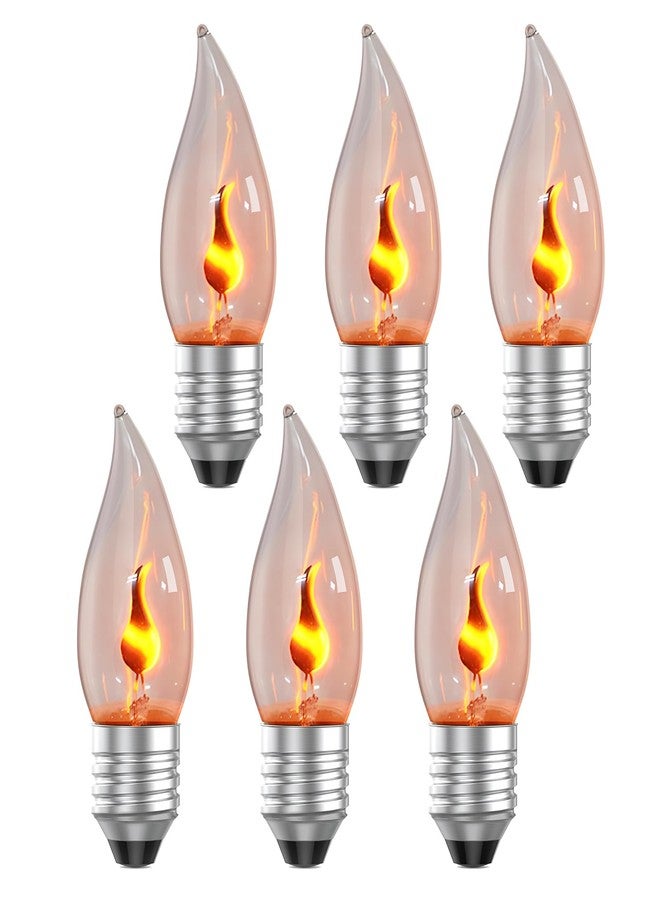 Hompavo E26 Upgraded Flame Light Bulbs, Flickering Fire Light Bulbs Flame Candle for Halloween Christmas Party Patio Porch Home Indoor & Outdoor Decorations - 6 Pack - Image 1