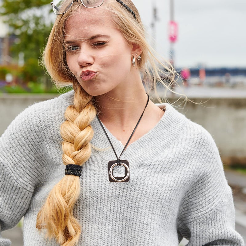 SAILIMUE 6Pcs Long Pendant Necklaces for Women Boho Vintage Wood Fall Sweater Necklaces Set Statement Feather Dragonfly Peace Sign Y Necklace Hippie Handmade Fashion Jewelry Accessories - Image 3