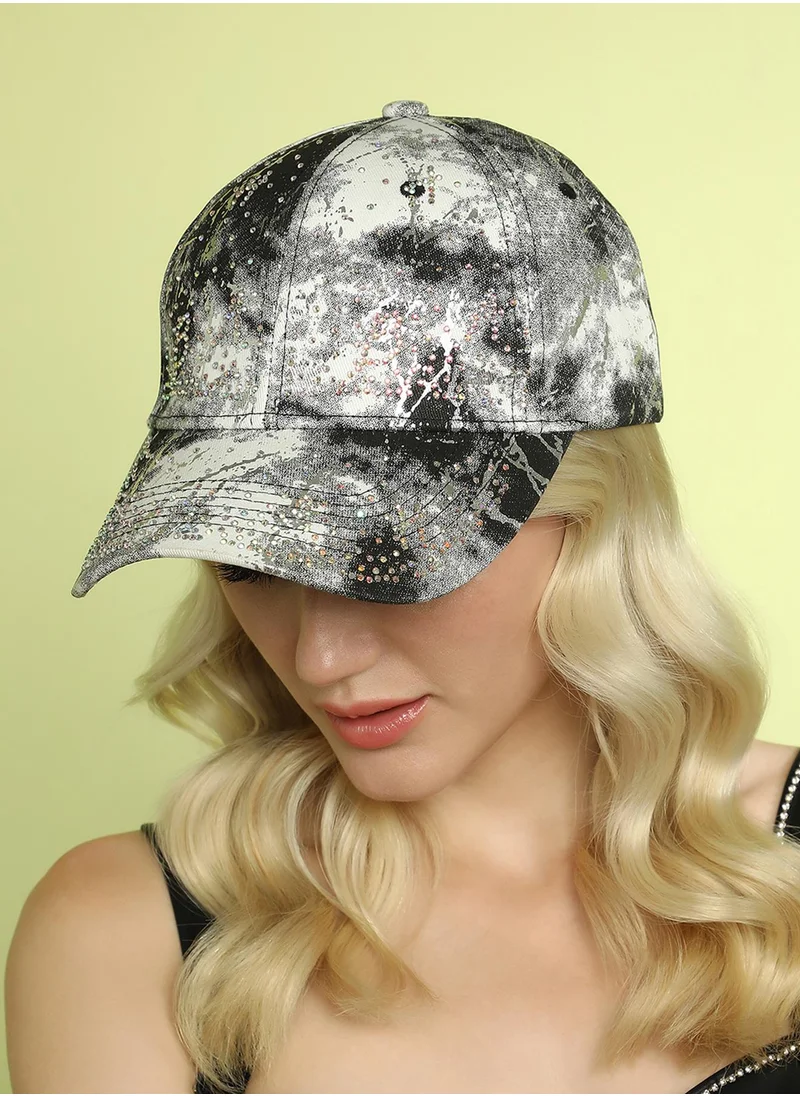 Haute Sauce Studded Ombre Basketball Cap - Midnight Black & Ash Grey