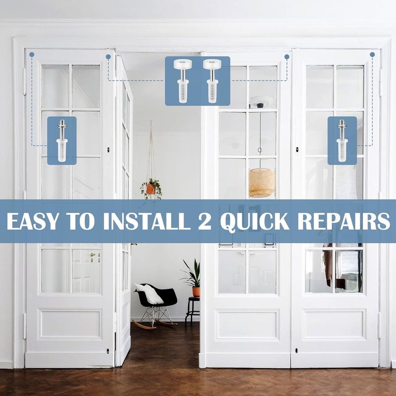 AUUTI 4 Pcs Spring Loaded Bi-Fold Door Hardware Kit - Top Roller Guide Wheel and Pivot for Folding Closet Doors, Bifold Repair Kit - Image 3