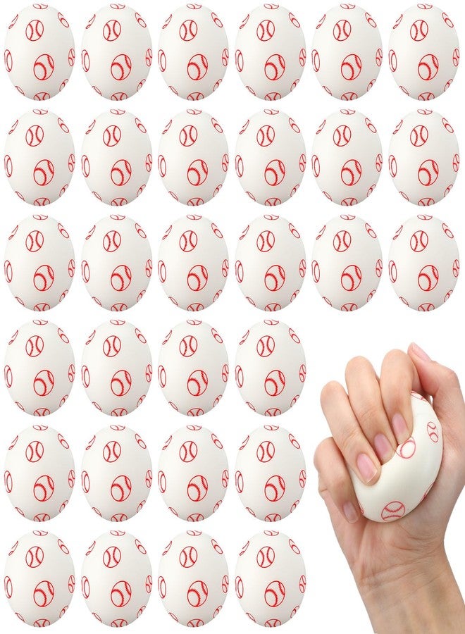 PullCrease مجموعة بول كريز المكونة من 30 كرة ضغط بيسبول، كرات بيسبول إسفنجية ناعمة مقاس 2.5 بوصة، كرات ضغط رياضية لحفلات أعياد الميلاد الصيفية، هدايا تذكارية، حشو أكياس الهدايا، جوائز مكافآت الألعاب والكرنفالات (رائعة) - Image 1