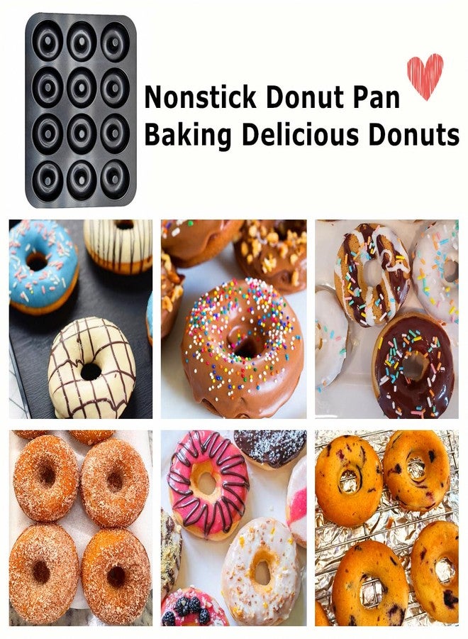 DWWTKL 12-Cavity Nonstick Donut Pan Baking Ring Doughnut Pans for Bread Muffin Oven Baking Pastries Pan - Image 4