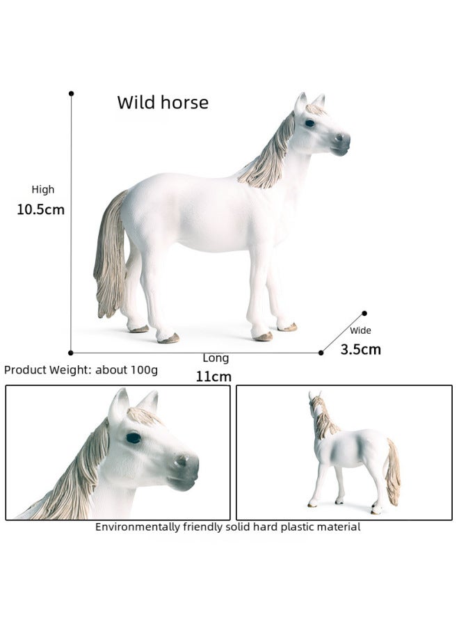 Simulation Wild Animal Horse Model Ranch Farm Wild Horse Horse Male Horse Qianli Horse Children Boy Toy Ornaments-Color:M-918 North American Wild Stallion (black)  - Image 5