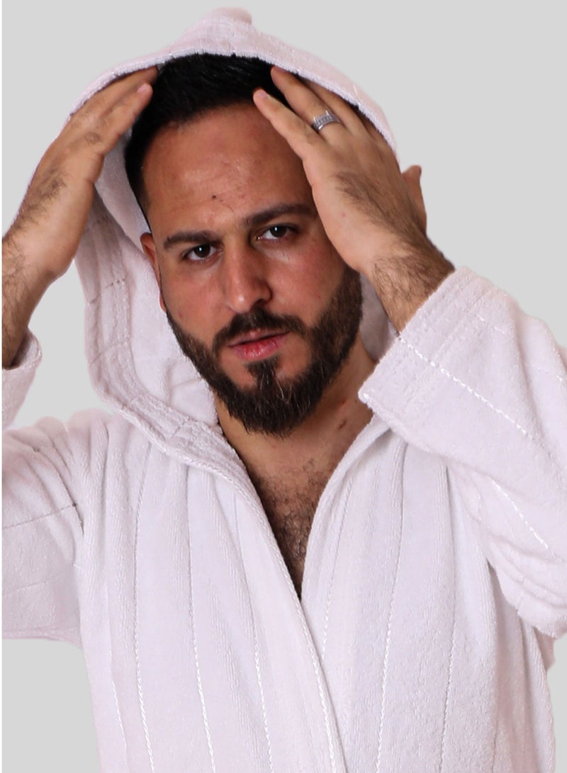 Banotex Egyptian Cotton Bath Robe for Unisex with Elbow and Waist Belt Size Multiple Sizes and Colors  - Image 2