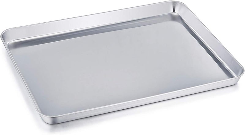 TeamFar Baking Sheet, Stainless Steel Baking Pan Cookie Sheet, Healthy & Non Toxic, Rust Free & Less Stick, Easy Clean & Dishwasher Safe - Image 1