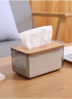 Generic Transparent Abstract Tissue Paper with Wood Cover and Hole Tissue Holders in Bathroom and Closet Closet  - Image 1