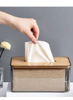 Generic Transparent Abstract Tissue Paper with Wood Cover and Hole Tissue Holders in Bathroom and Closet Closet  - Image 4