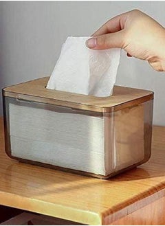 Generic Transparent Abstract Tissue Paper with Wood Cover and Hole Tissue Holders in Bathroom and Closet Closet  - Image 5