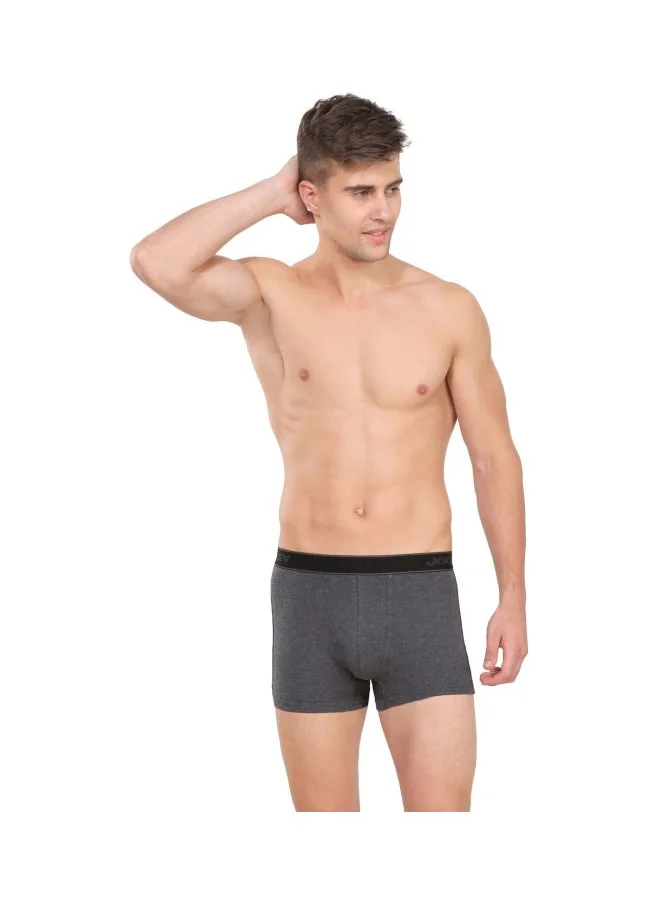جوكي Jockey Men Super Combed Cotton Rib Solid Trunk with Stay Fresh Properties Style 1015 Pebble L