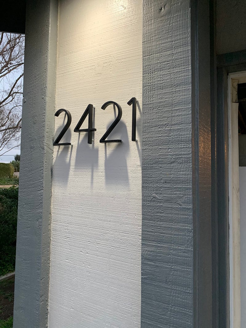 BVNUD 6 Inch Stainless Steel Floating House Number, Metal Modern House Numbers, for Outdoor Mailbox Yard Home Wall DoorGarage Gate with Nail Kit, Coated Black, 911 Visibility Signage - Image 5