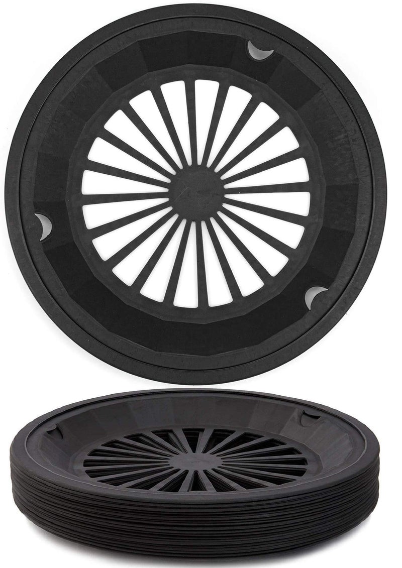 Sedmoon Reusable Plastic Paper Plate Holders 24 Pack 10 Heavy Duty Plastic Paper Plate Holder Black