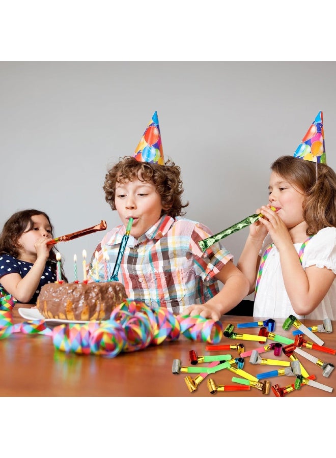 100PCS Party Blowers, Party Blowers for Kids, Party Blowouts, Party Noise Makers Horns, Colorful Birthday Blowers, Noisemakers Blow Horns Party Whistles Favors for Birthday, New Years Events (Random Colors) - Image 5