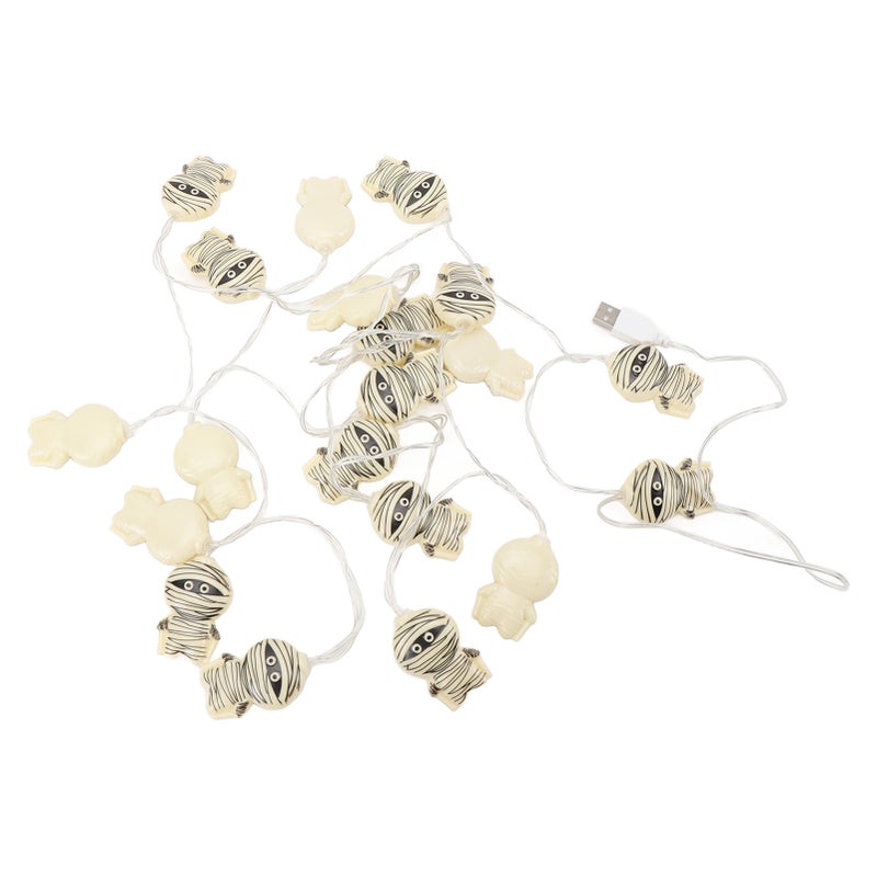 3D Mummy String Lights: 20 LED Bulbs Waterproof - Spooky Festive Design for Halloween Party Porch Outdoor Home Decor - Image 2