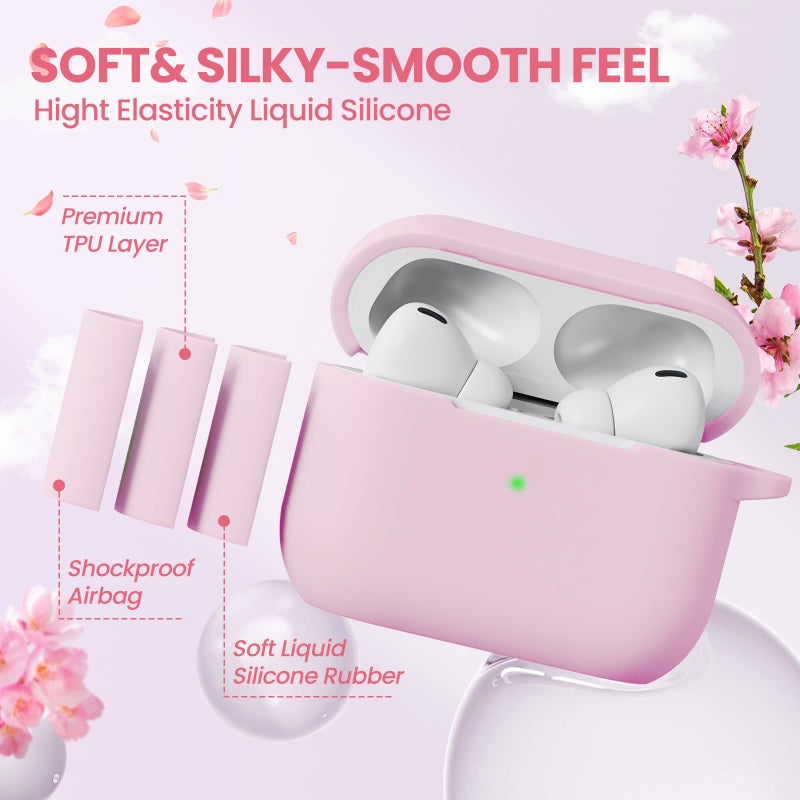 Olytop Cute Airpods Pro 3 Case Cover for Girl Women, Compatible Airpod Pro 3rd Generation with Flower Keychain&Cleaning Pen, Soft Silicone Protective Skin for Apple iPod Pro 3 Gen,Pink - Image 3