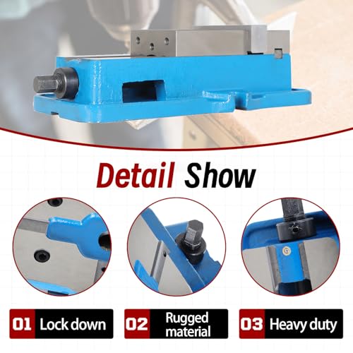 findmall 3" x 2.95" Accuracy Mill Vise Without Base for Milling Shaping and Drilling Machines - Image 4