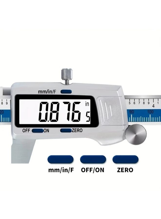 Blue 6 Inch Digital Caliper 150mm Stainless Steel 0 01mm Precision Mm Inch Fraction Display - Image 5