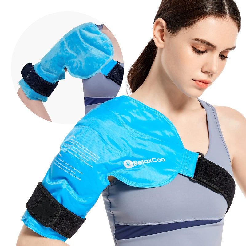 RelaxCoo Shoulder Ice Pack Rotator Cuff Cold Therapy Reusable Gel Ice Wrap for Shoulder Injuries Pain Relief Bursitis Tendonitis Swelling Recovery for Man and Women