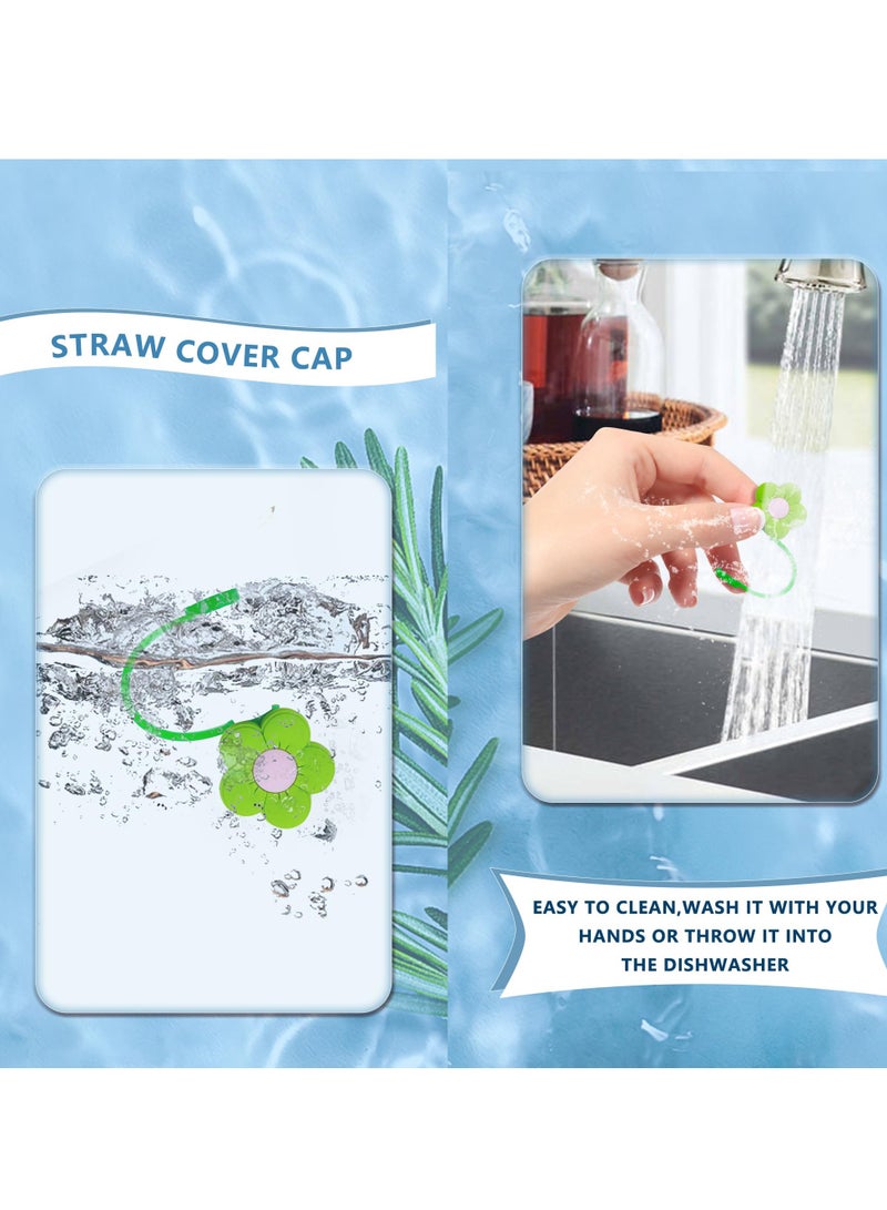 Excefore Straw Covers Cap Toppers, 10 Pcs Straw Cover for Stanley Cup, Silicone Straw Covers Cap Reusable Drinking Straw Topper Compatible, for Stanley Cups Accessories, 0.4in - Image 4
