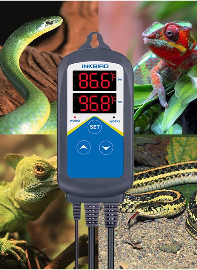 INKBIRD - INKBIRD ITC-306 Heating Temperature Controller Dual Relays Plug Digital Heater Thermostat Heating Control 24 Hours Day Night Cycle Timer - Image 1