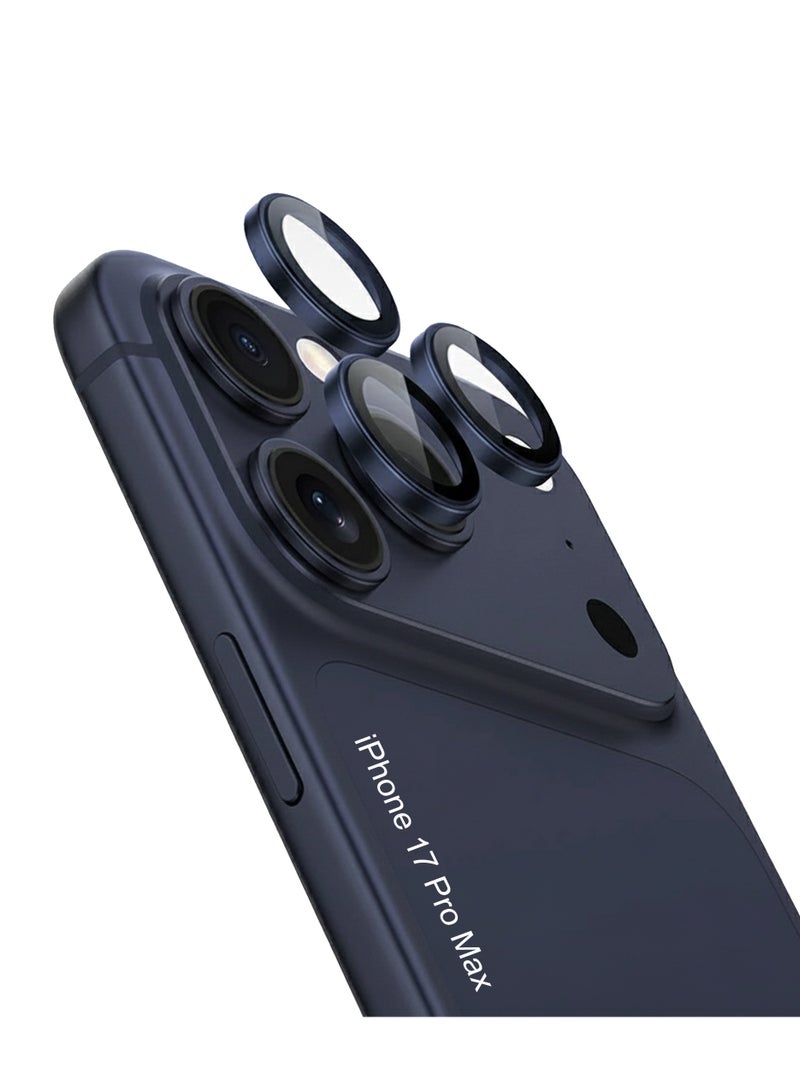 Apple iPhone 17 Pro Max Camera Lens Protector, Tempered Glass Camera Cover Screen Metal Ring Case Friendly Scratch Resistant Easy to Install, Tempered Glass Cover Camera Screen Protector with Metal Ring Protector, Case Lens for Apple iPhone 17 Pro Max. Real machine debugging accurate color accuracy - Image 1