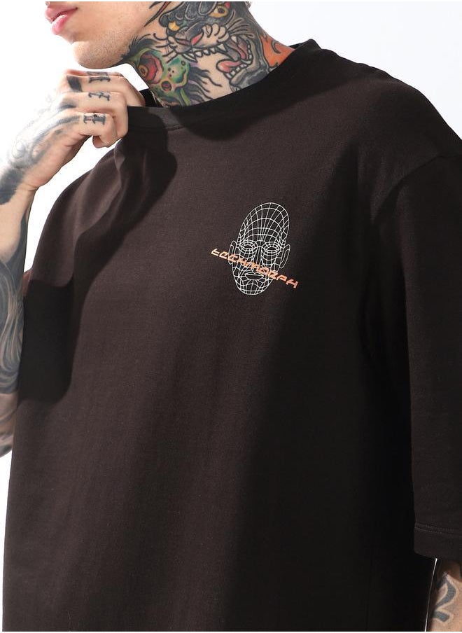 Hubberholme Men Cyborg Graphic Printed Oversized Fit T-shirt  - Image 3
