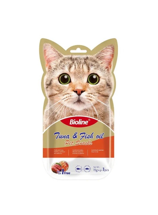 Bioline Cat Treats - 5x15g [Flavor - Tuna & Fish] - Image 3
