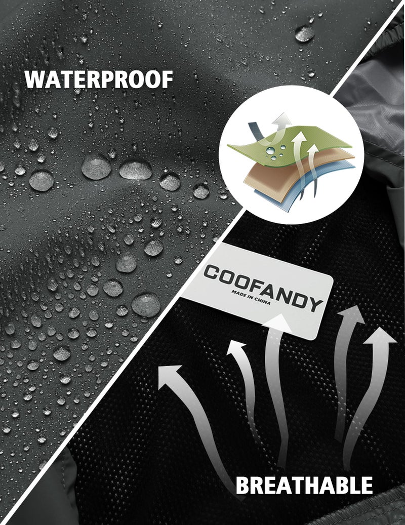 COOFANDY Rain Suit Jacket & Trouser Suit Raincoat for Men & Women Outdoor All-Sport Waterproof Breathable Anti-Storm - Image 2