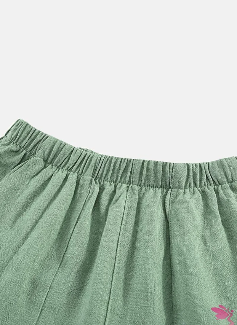 YUNIQEE Green Plain Casual Shorts