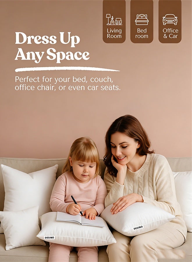 قف حشوة وسادة 45×45 سم – ناعمة وخفيفة ومريحة، حشوة 500 جم بديل الريش، قابلة للتنفس لوسادة الأريكة والسرير والكرسي (قطعة واحدة) - Image 3