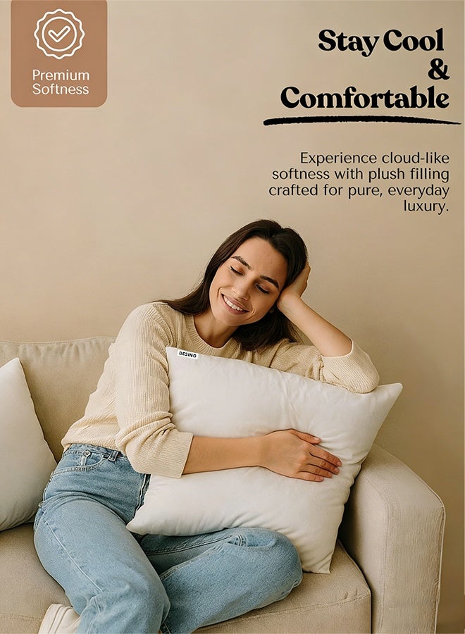 قف حشوة وسادة 45×45 سم – ناعمة وخفيفة ومريحة، حشوة 500 جم بديل الريش، قابلة للتنفس لوسادة الأريكة والسرير والكرسي (قطعة واحدة) - Image 5
