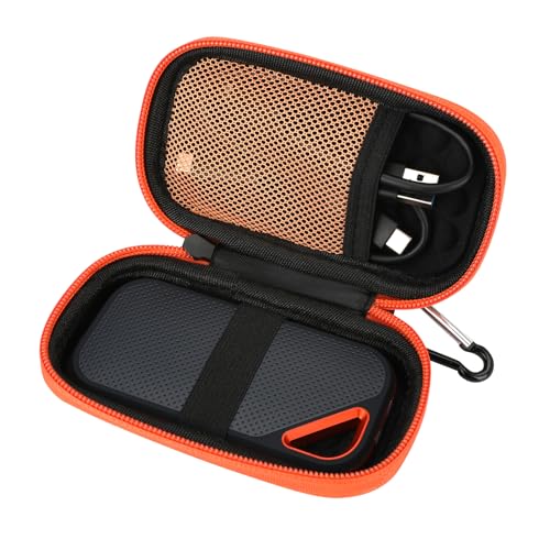 TUNYINSH Hard Case for Sandisk Extreme Pro/Sandisk Extreme Portable External SSD 128GB 500GB 1TB 2TB Protective Storage Travel Bag (Orange) - Image 1