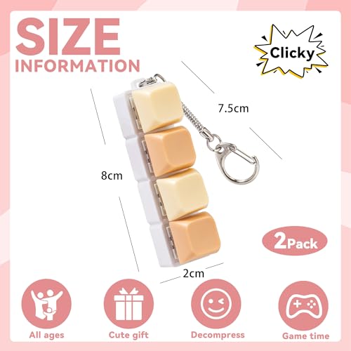 Sumgsn 2 Pcs Keyboard Fidget Toy Loud Keyboard Clicker Fidget Toy for Adult 4 Keys Anxiety Toy Keyboard Keychain for Stress Relief Pass Time - Image 5
