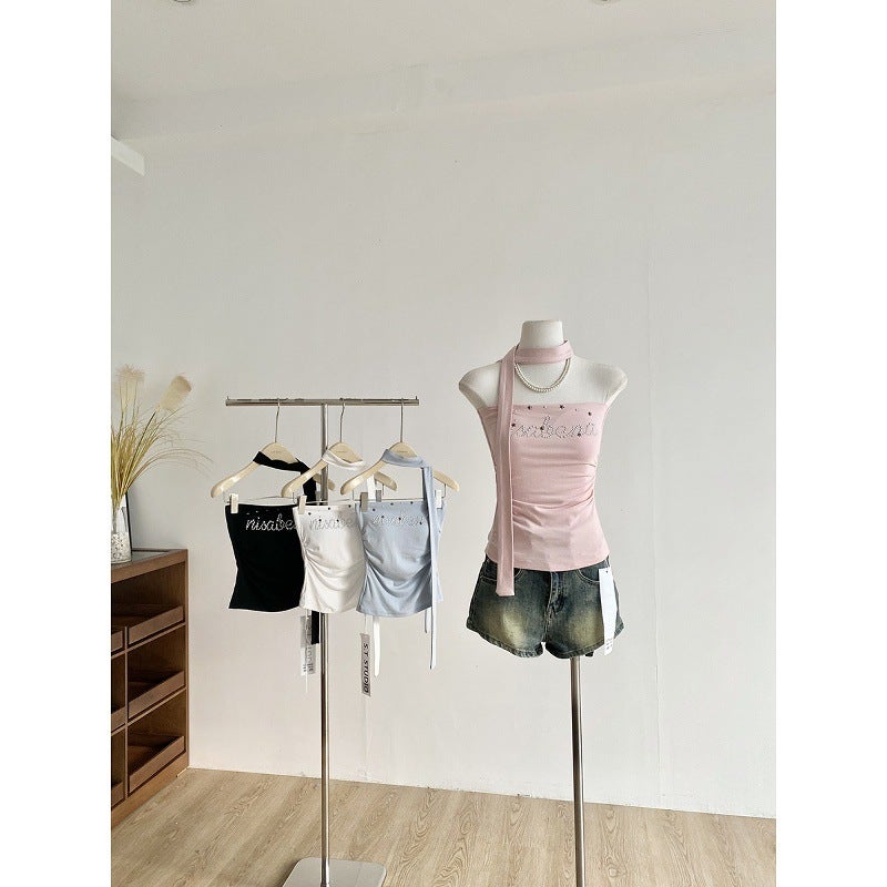 2026 Summer Women's Korean Style Ribbon Tube Top - Image 1