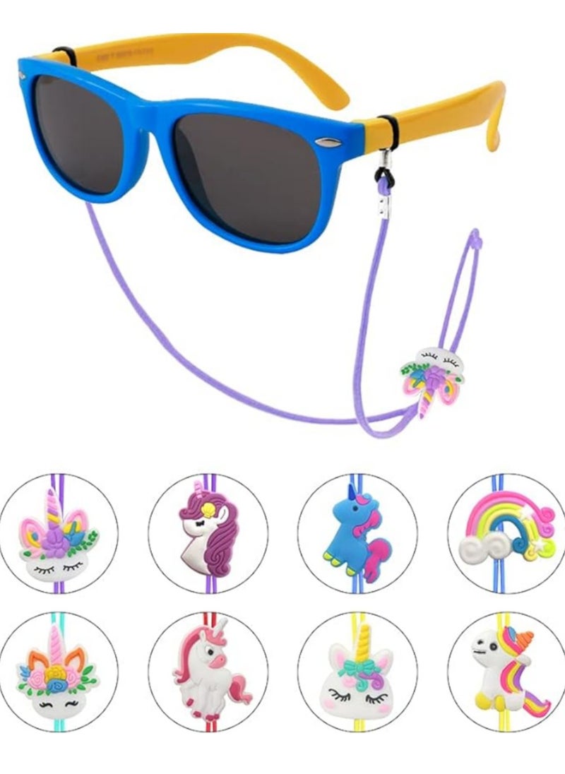 Generic Pack of 8 Kids Glasses Strap Unicorn Rainbow Adjuster Stretchy Eyeglass Strap for Boys Girls  - Image 1