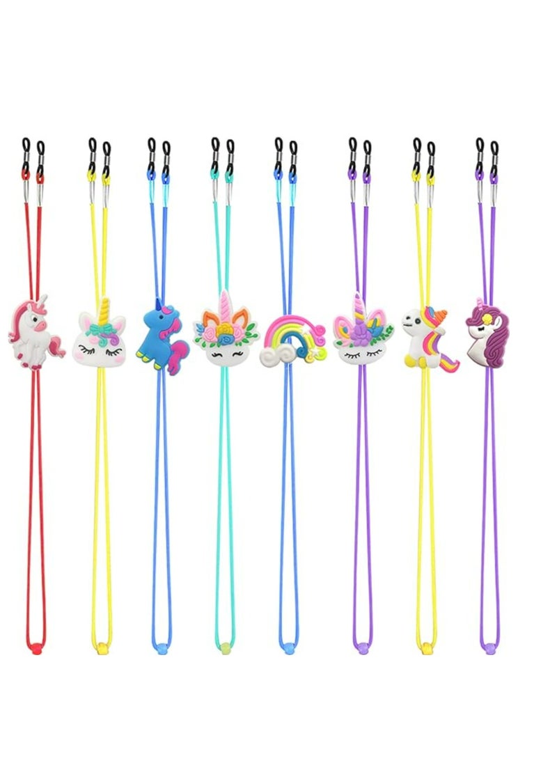 Generic Pack of 8 Kids Glasses Strap Unicorn Rainbow Adjuster Stretchy Eyeglass Strap for Boys Girls  - Image 3